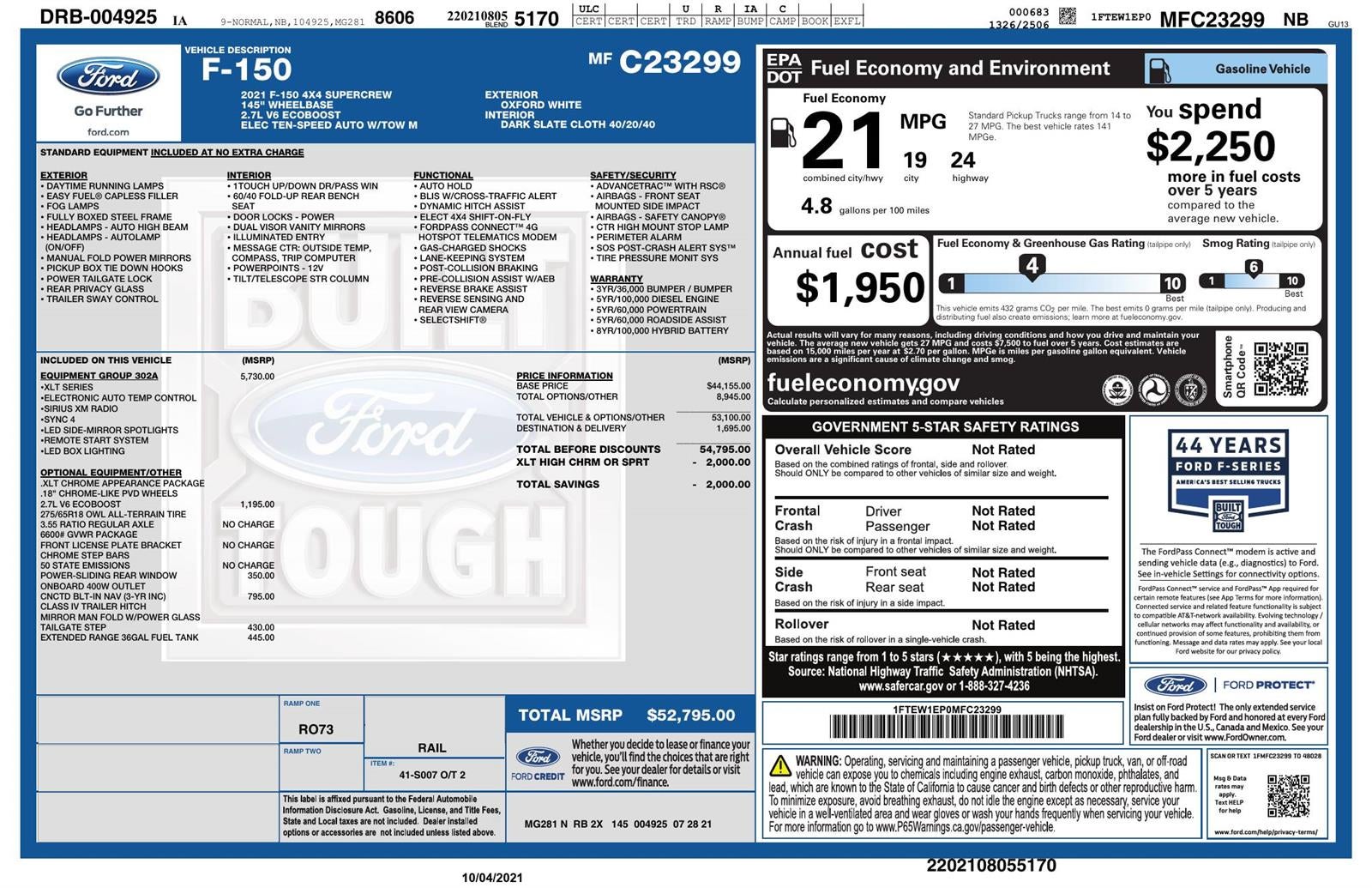 2021 Ford F-150 XL